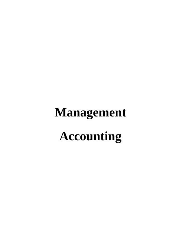 Management Accounting of Nisa Retail Store | Report_1