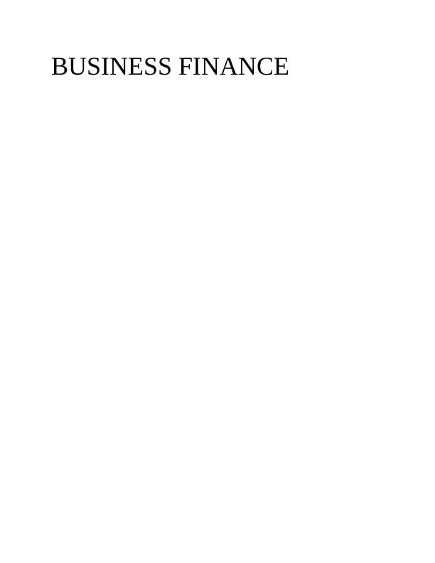 Business Finance Introduction: Budgeting Approach_1