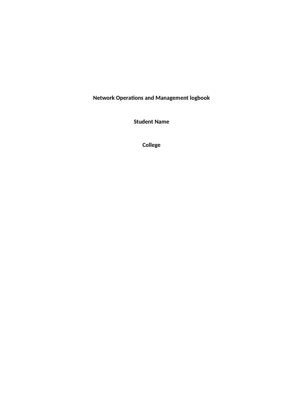 Network Operations and Management logbook_1