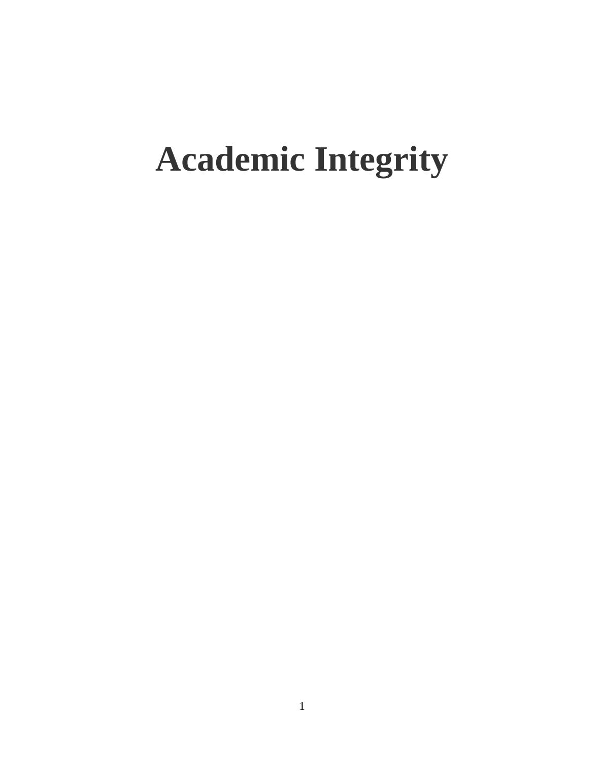 essay on the importance of academic integrity