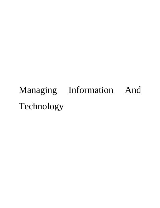 Managing Information And Technology Solved Assignment_1