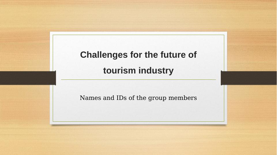 Challenges for the Future of Tourism Industry_1