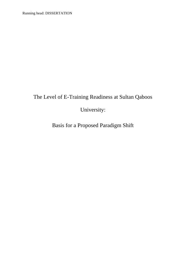 The Level of E-Training Readiness at Sultan Qaboos University: A Project Declaration of Originality_1