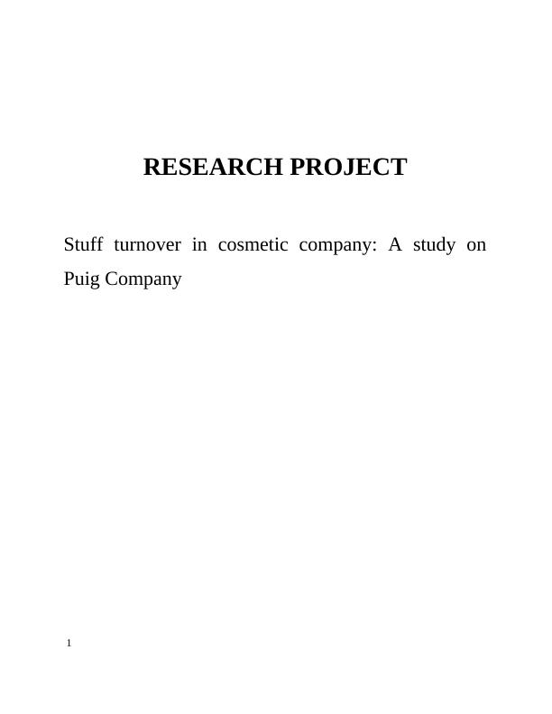 Research Project on Factors Affecting Staff Turnover in Ping Company_1