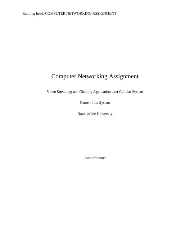 Computer Networking Assignment_1