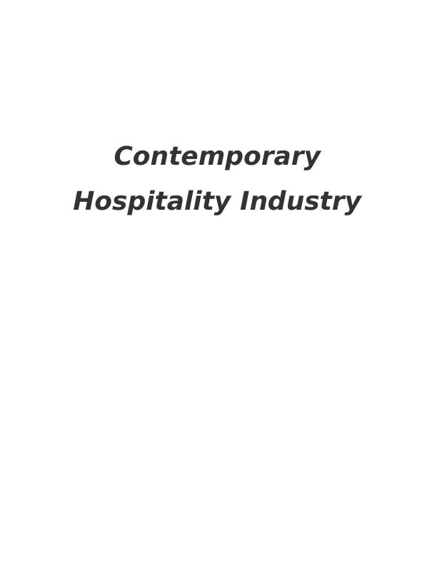 Current Scale, Scope and Diversity of Hospitality Industry_1