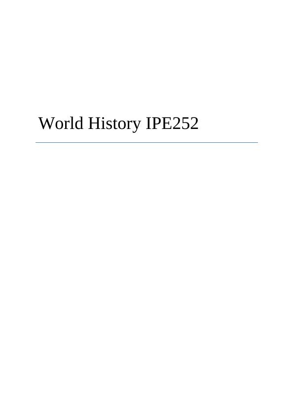 World History | Assessment | 1_1