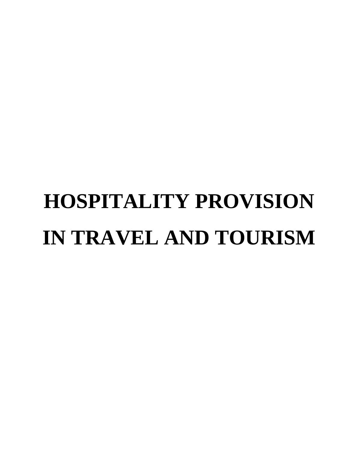 Research on Hospitality Provision - TUI Group_1