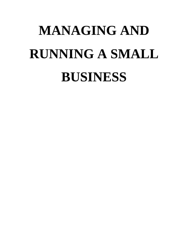 Managing and Running a Small Business - Doc_1