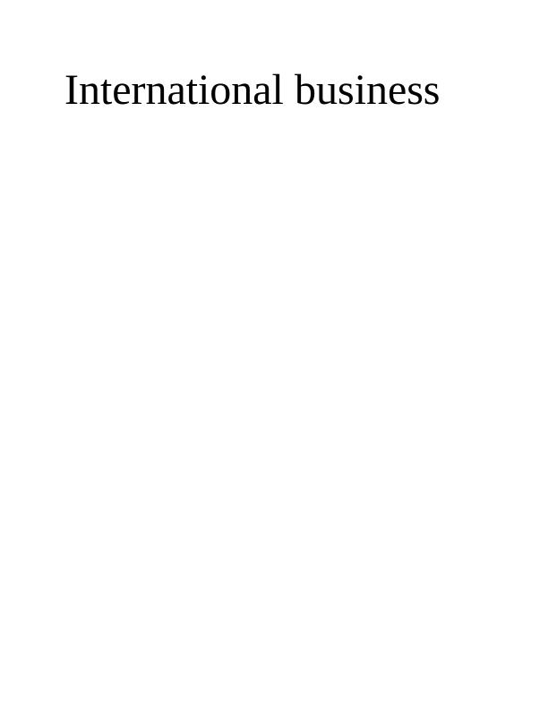 Drivers of Globalization in International Business_1