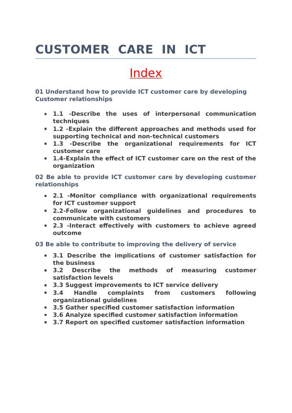 (Doc) Customer Care in ICT_1