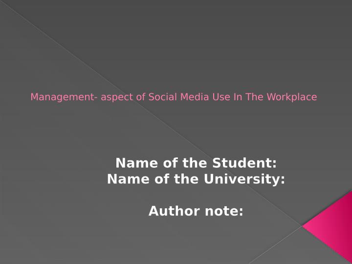 Management- aspect of Social Media Use In The Workplace_1