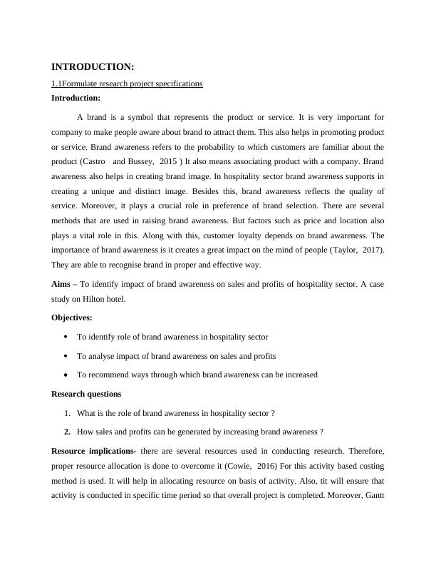 Research Proposal Assignment - impact of brand awareness on sales and profits_3