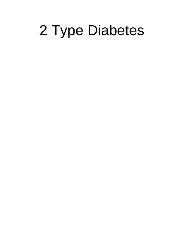 Type II Diabetes: Health Inequalities and Nursing Role_1