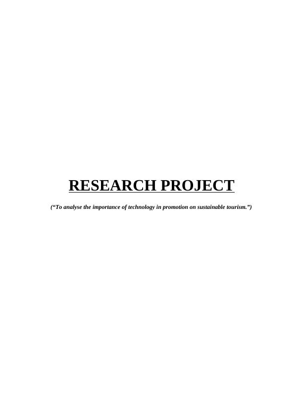1 Formulate and Record Possible Research Project Outline Specification_1