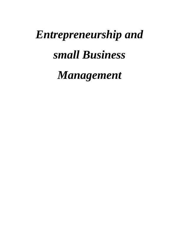 Entrepreneurship and Small Business Management Assignment | Microsoft_1