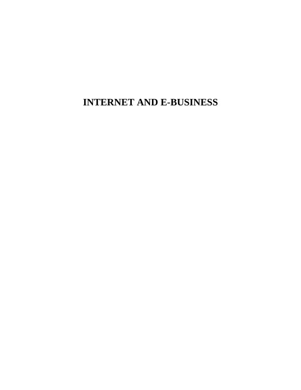 Internet and E Business Assignment Solution_1