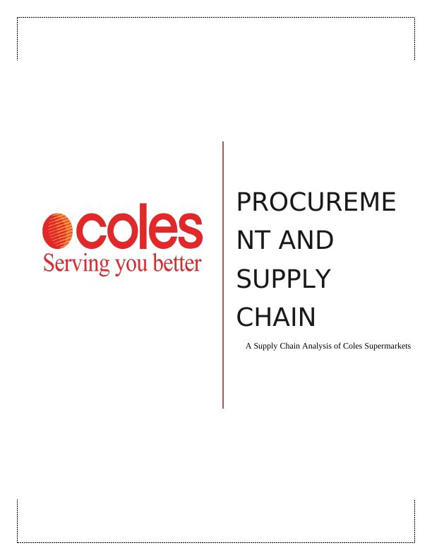 Procurement and Supply Chain Analysis Australia 2022