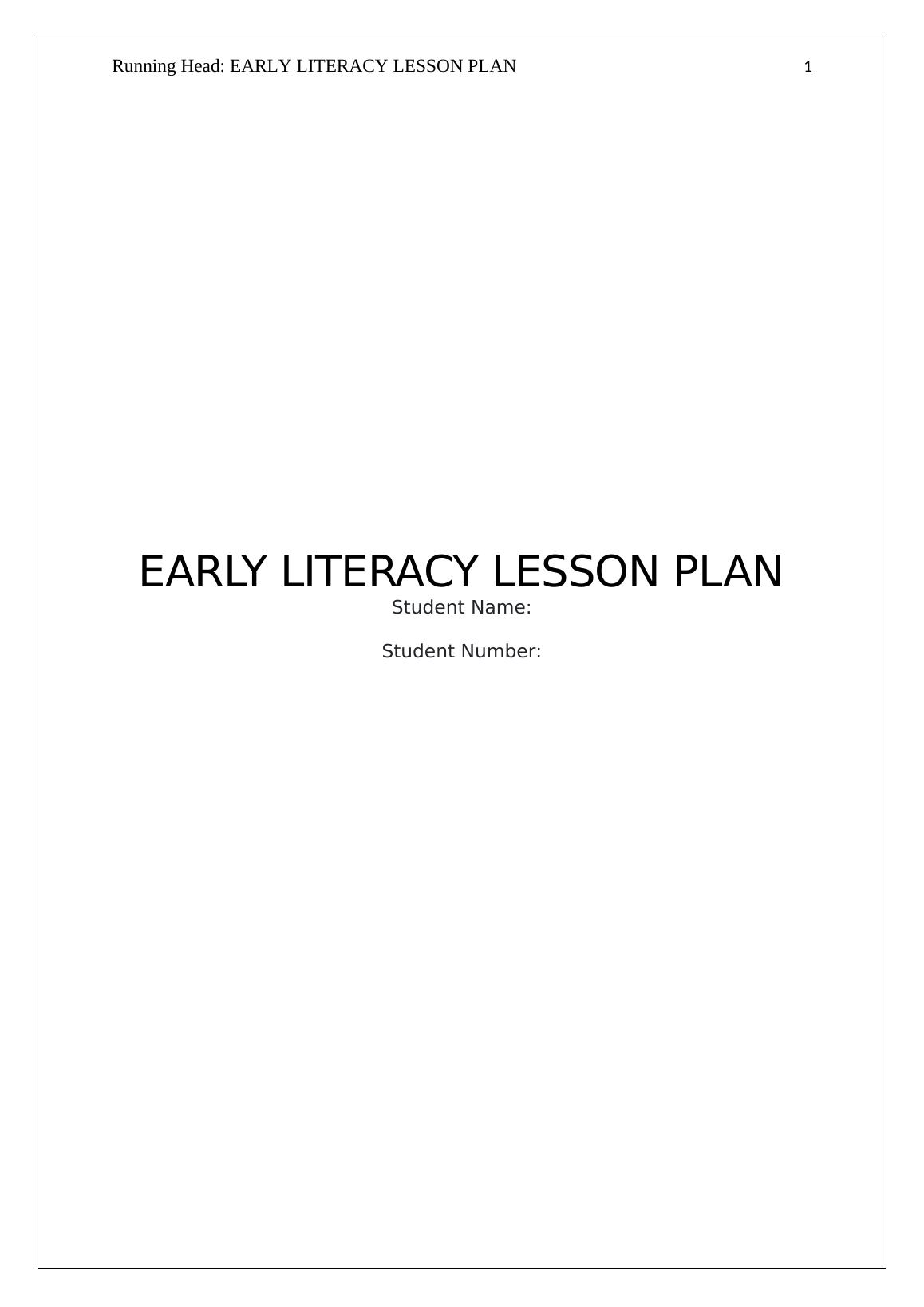 Early Literacy Lesson Plans & Worksheets_1