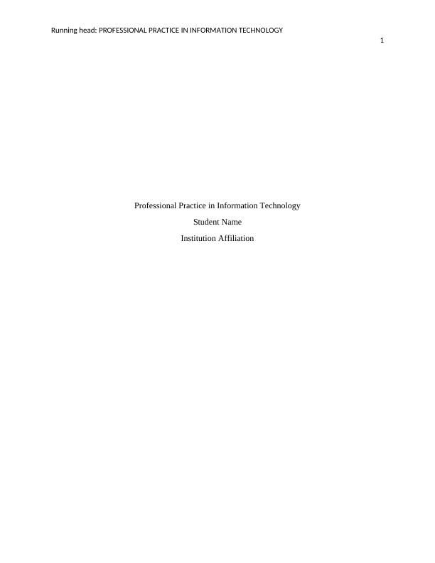 Ethical Issues in Information Technology_1