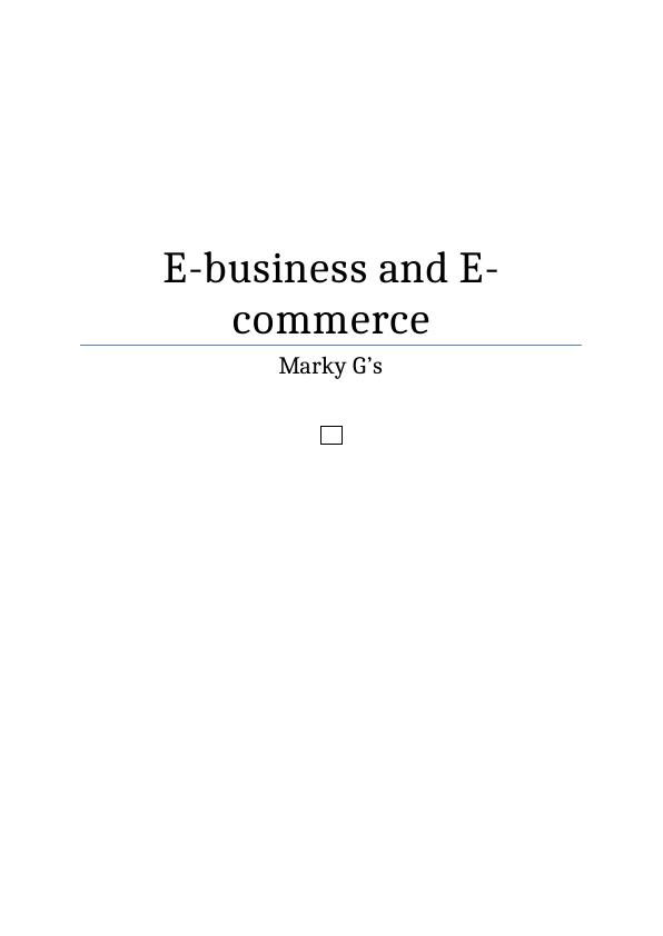 E-business and E-commerce | Report_1