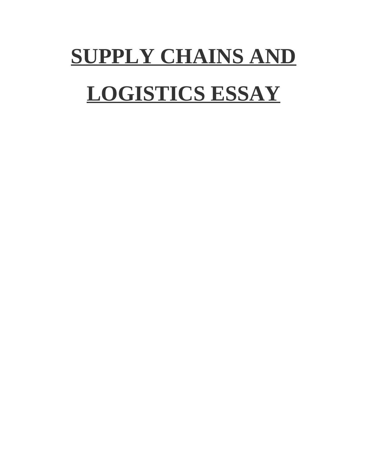 logistics essay topics