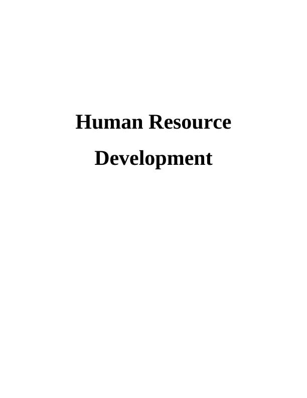 Human Resource Development of Marriott : Report_1