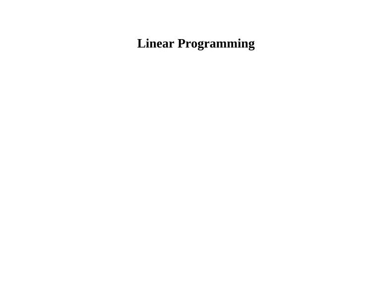 Linear Programming Model Assignment_1