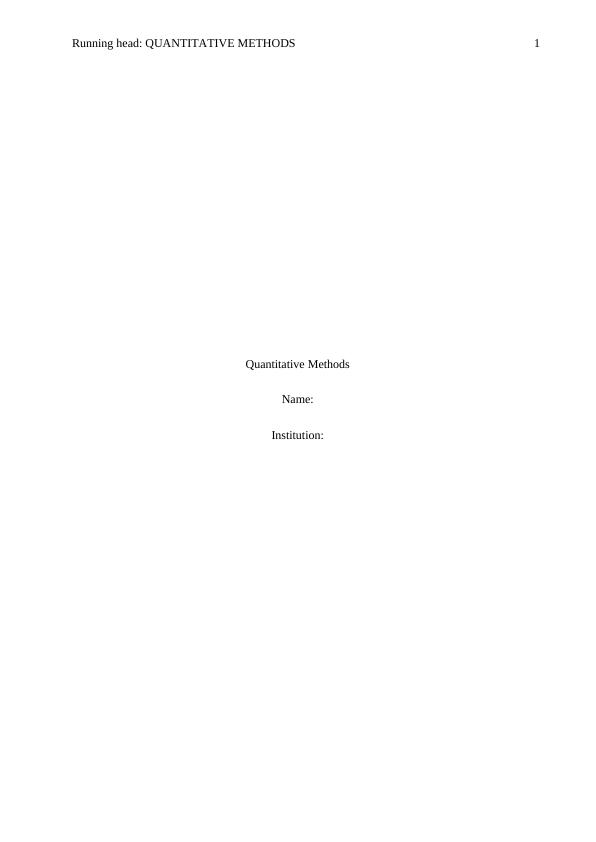 Quantitative Methods Paper | Environmental Issues_1