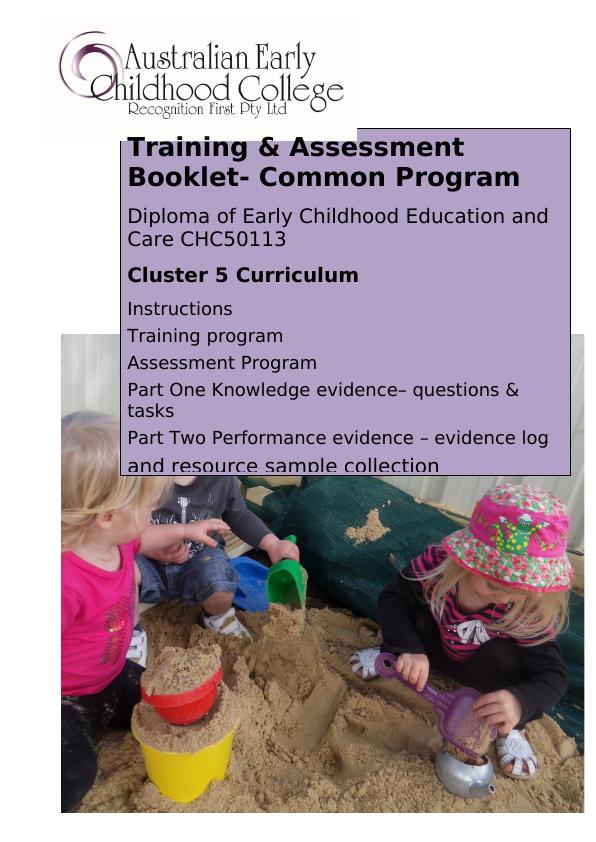Training & Assessment Cluster 5 Curriculum- Common Program_1