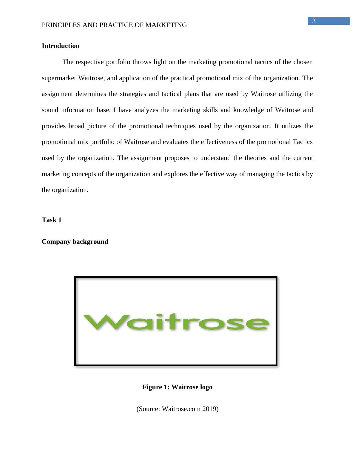 Promotional Tactics and Policies of Waitrose A Critical Appraisal