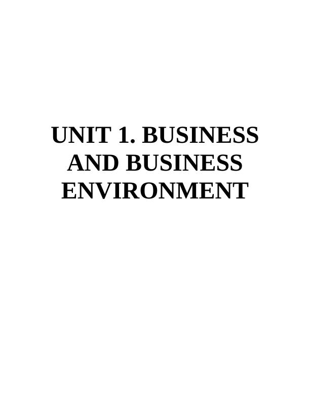Unit 1 Business and Business Environment Assignment - Virgin Atlantic_1