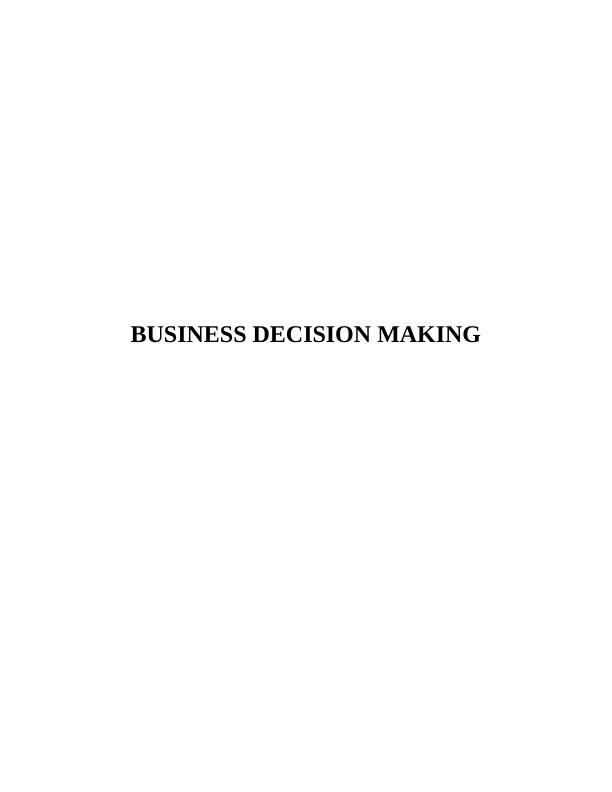 Business Decision Making Report - Food for Friends_1