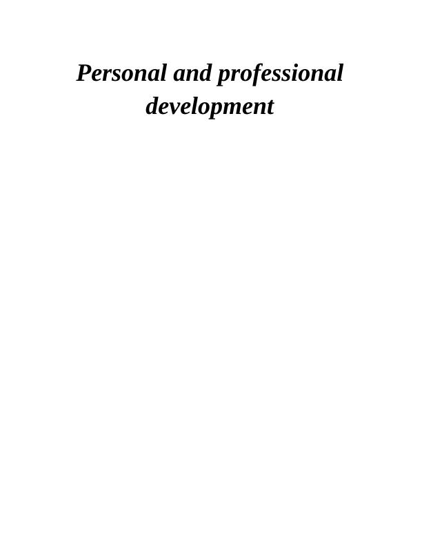 Personal and professional development :  Approaches to self-managed learning_1