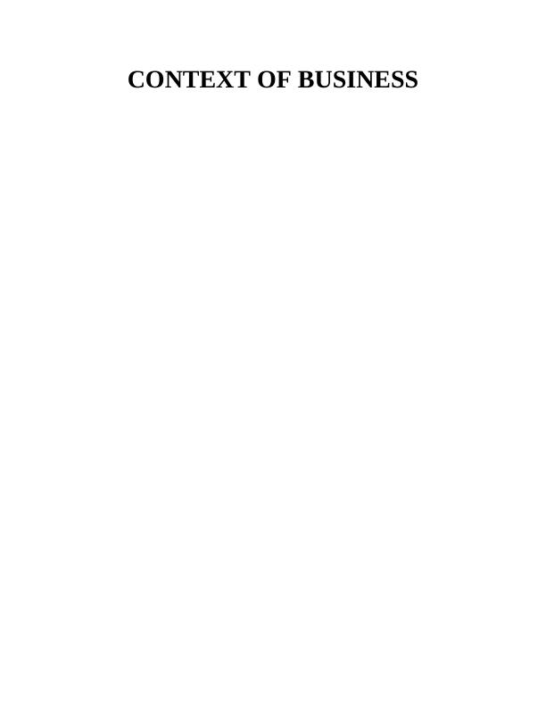 Solved Context Of Business Assignment PDF_1