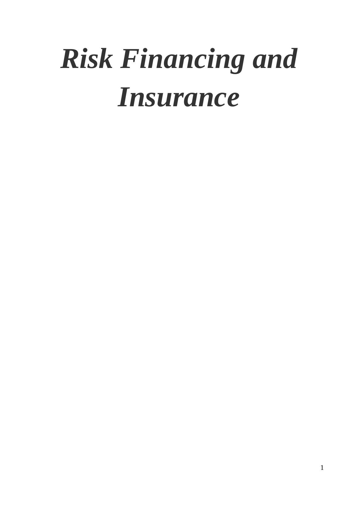 assignment of risk in insurance