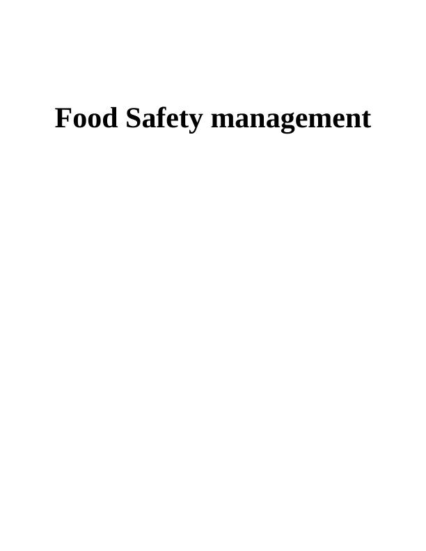Food Safety Management Report - Flat Three restaurant_1