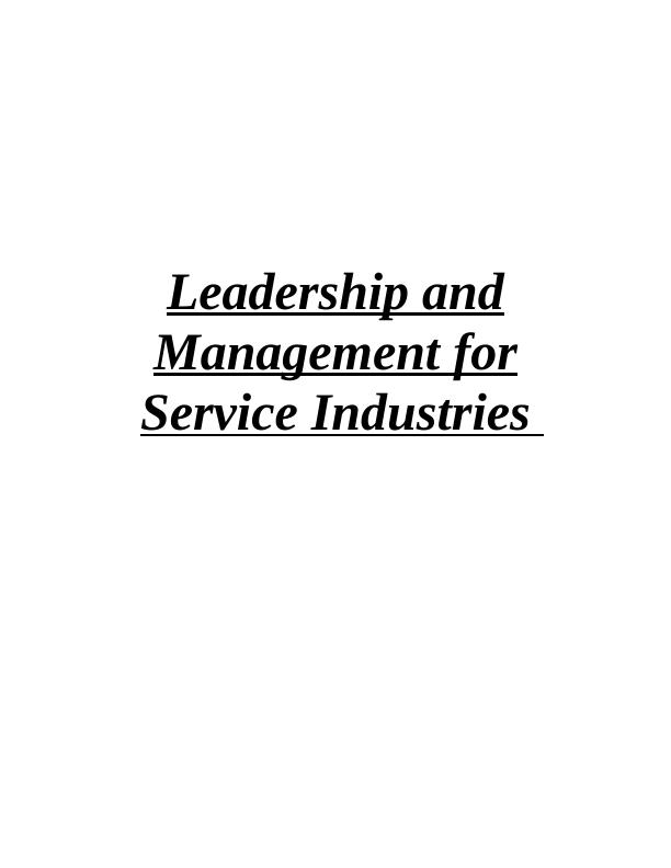 Unit 5 - Leadership and Management for Service Industries_1