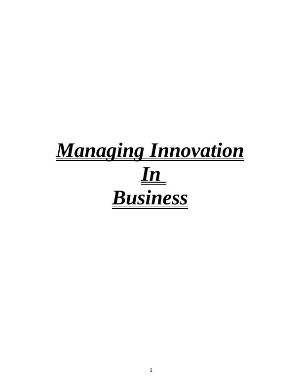 Managing Innovation in Business : Apple Inc_1