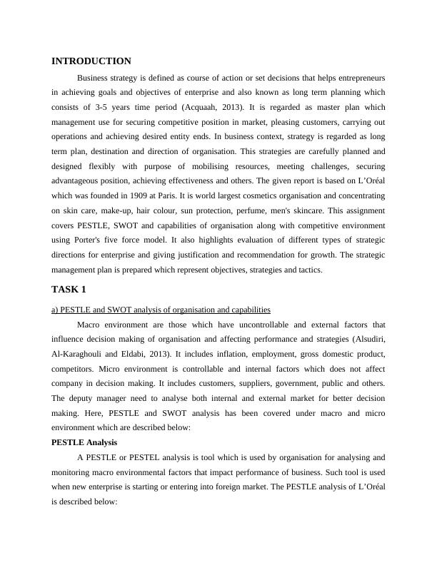 Pestle & Swot Analysis of L’Oréal