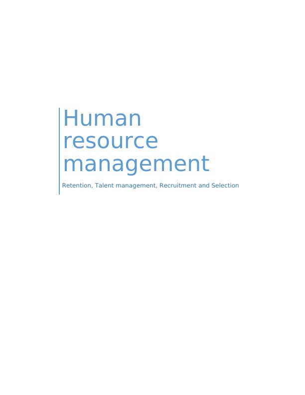Human Resource Management -  Solved  Assignment_1