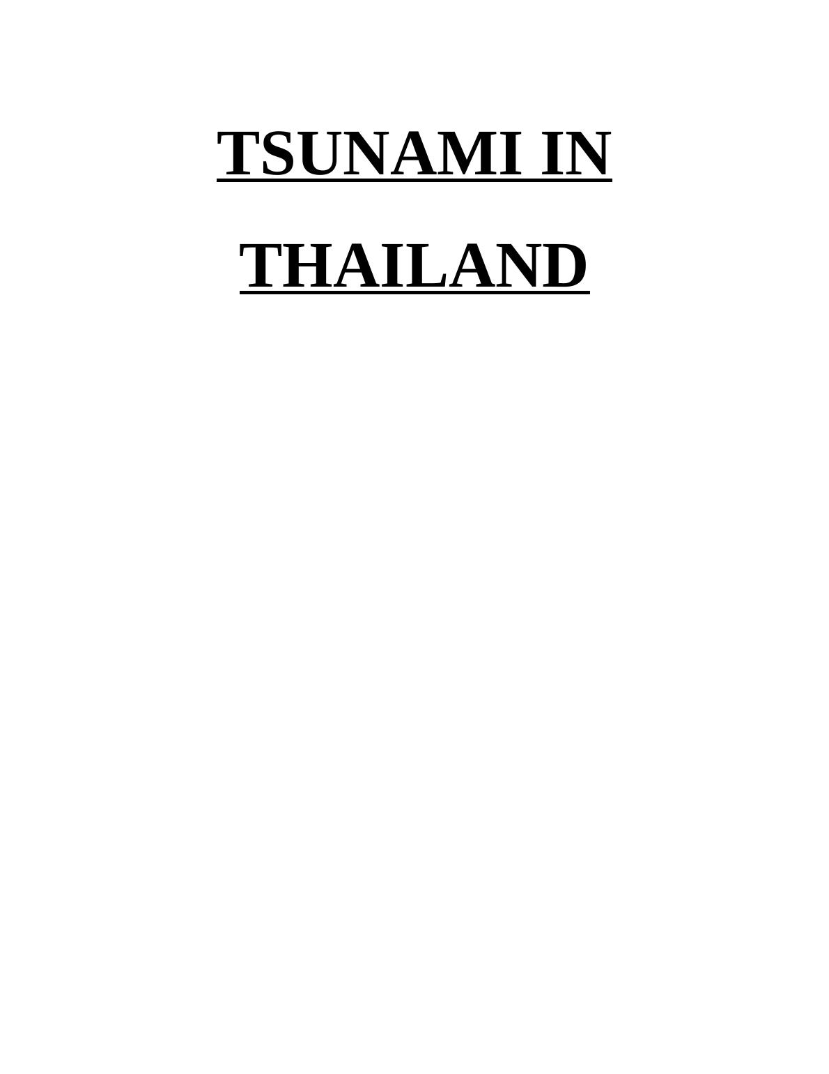 Tsunami in Thailand - Essay_1