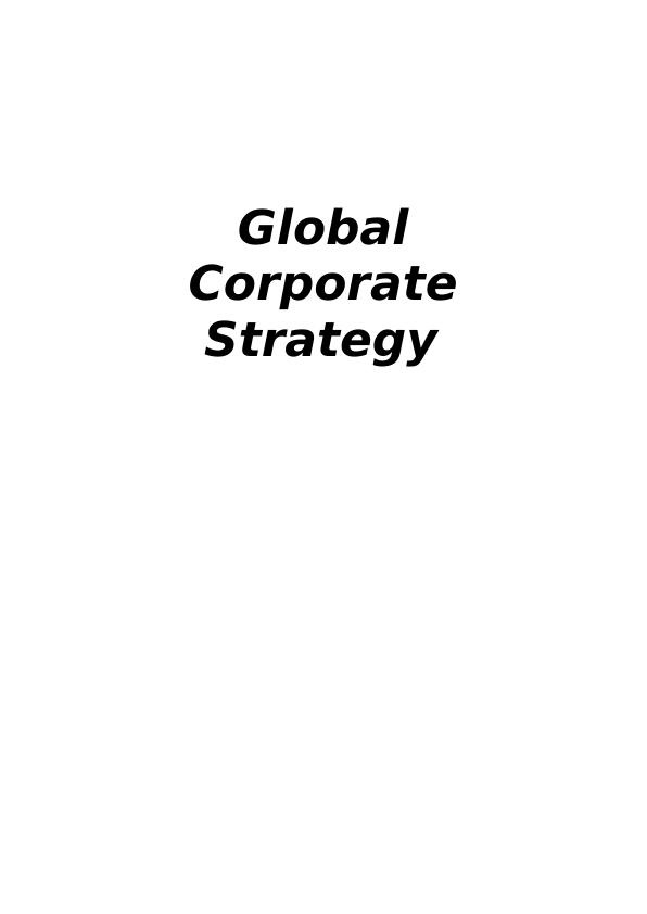 Global Corporate Strategy - Assignment_1
