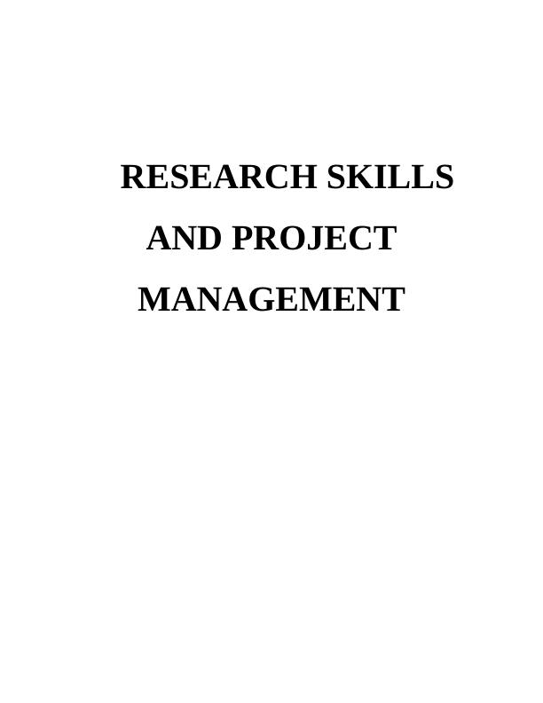 Report on Research Skills And Project Management - Next PLC_1