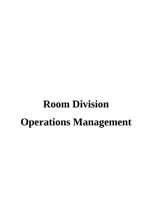 Room Division Operations Management Report_1