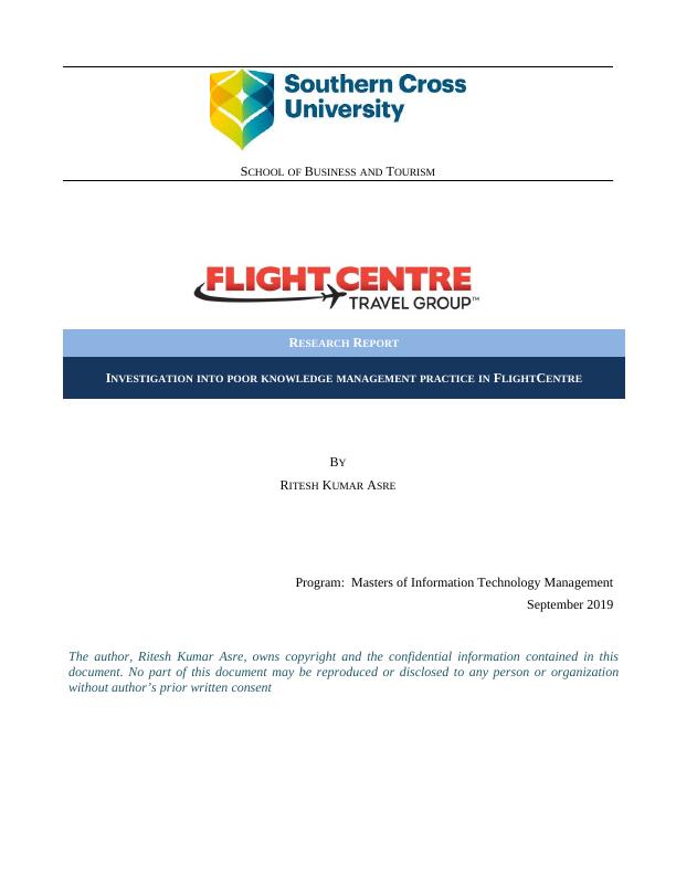 Investigation into poor knowledge management practice in FlightCentre_2