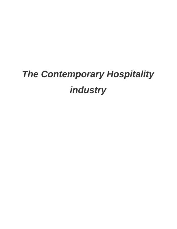 Contemporary Hospitality Industry - Report_1