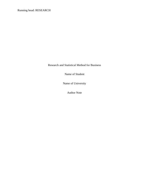 Research and Statistical Method for Business 2022_1