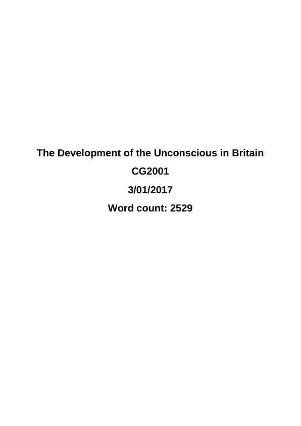 Development of the Unconscious in Britain: A Critical Analysis of Klein and Winnicott's Theories_1