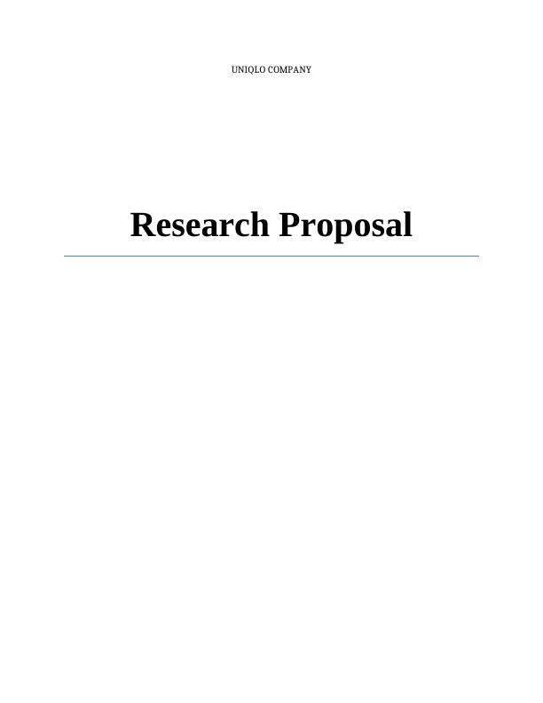 Uniqlo Company Research Proposal Background_1